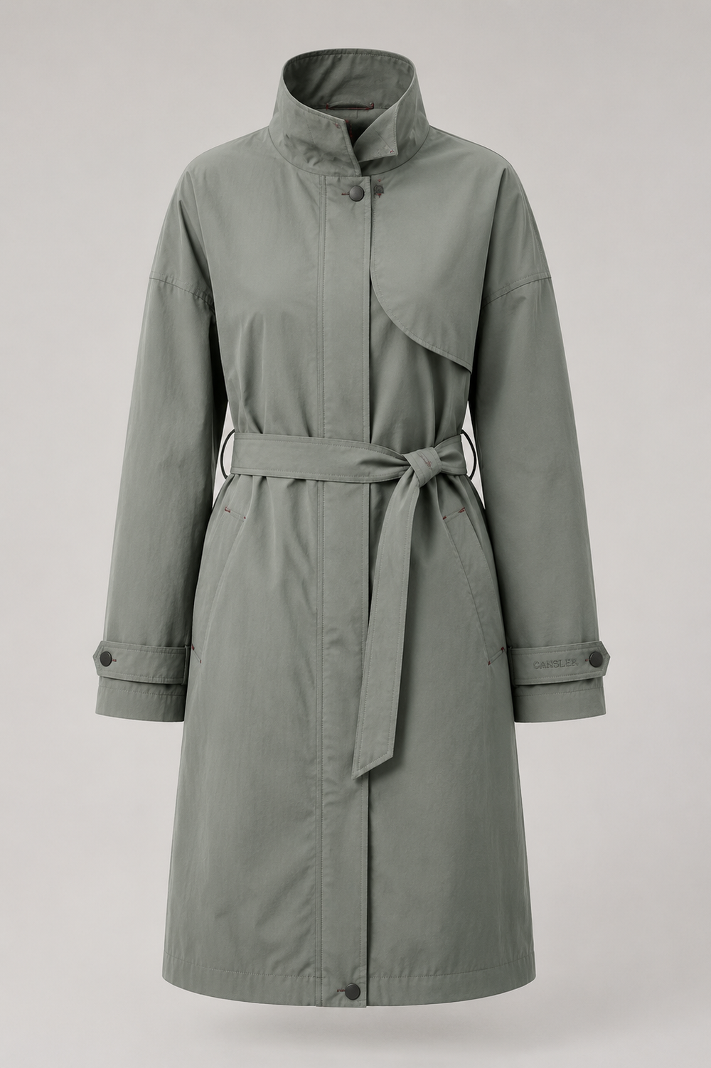 Sage Belted Utility Trench Coat