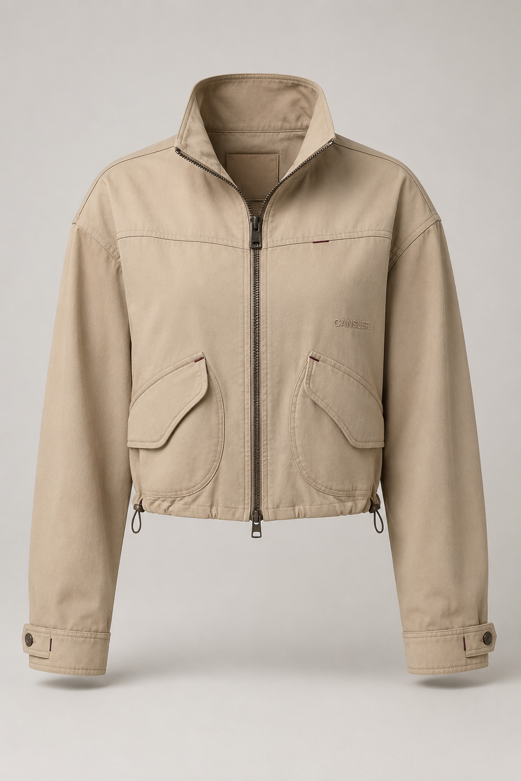 Sand Cropped Utility Jacket