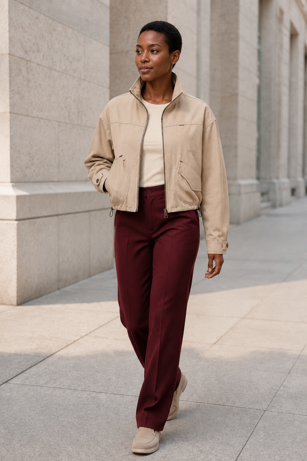 Sand Cropped Utility Jacket