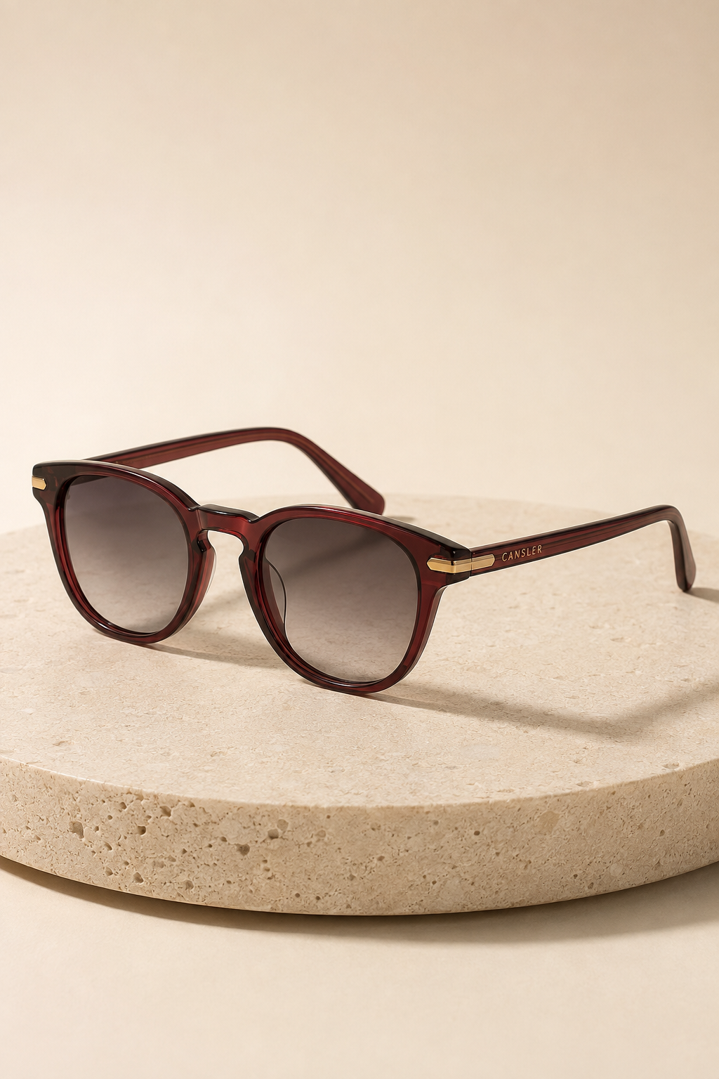 Merlot Gradient Round Sunglasses