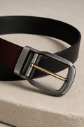 Black & Merlot Contrast Belt