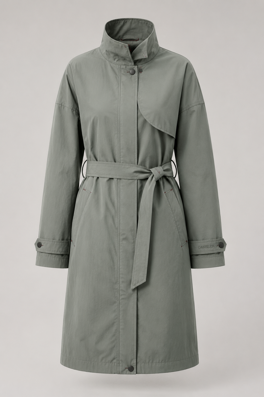 Sage Belted Utility Trench Coat