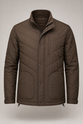 Cocoa Chevron-Quilted Jacket