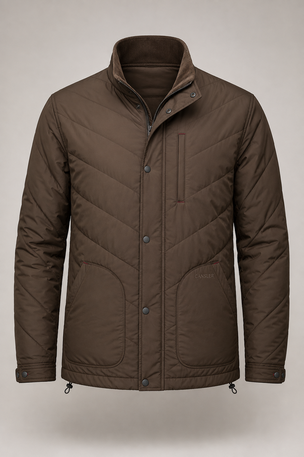 Cocoa Chevron-Quilted Jacket