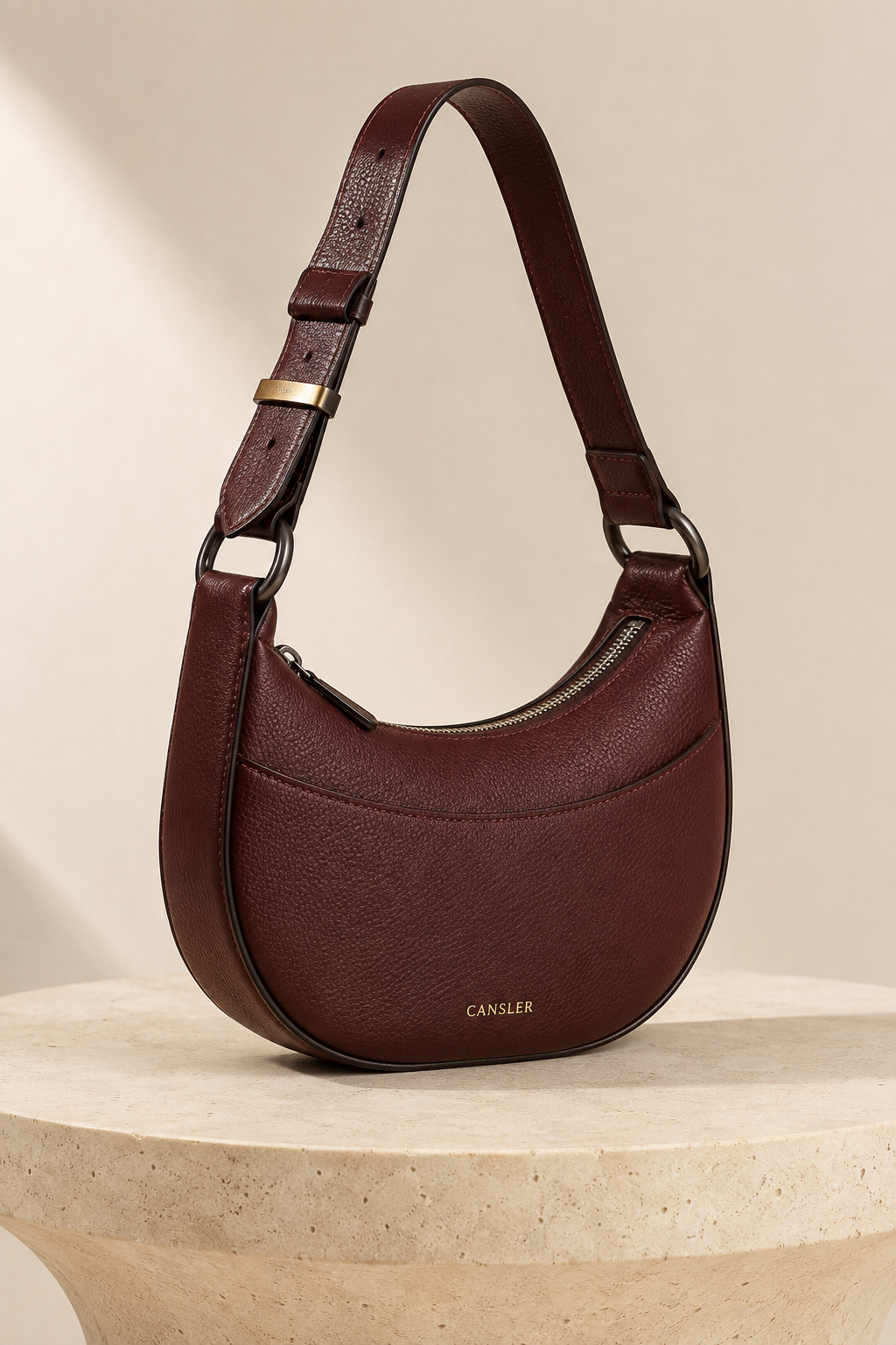 Merlot Crescent Shoulder Bag